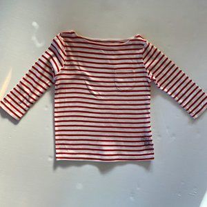 Mini Boden Breton Red/White Stripe Unisex Long-Sleeve Top, 6-7Y